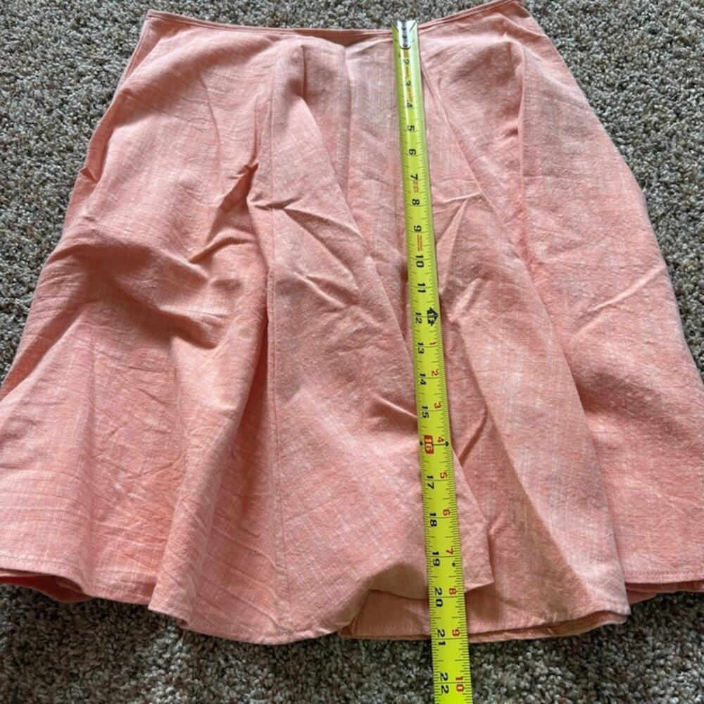 NWT Wulfka A-line Pleated Coral Skirt Cotton/Linen Blend sz S Indie Minimalist - Picture 5 of 6
